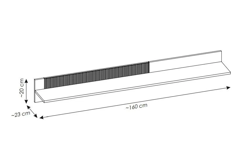 Meblościanka ARON LED dąb ribbeck/czarny mat nowoczesna I sklep meblowy MIRAT. styl RYFLOWANY kolekcja ARON