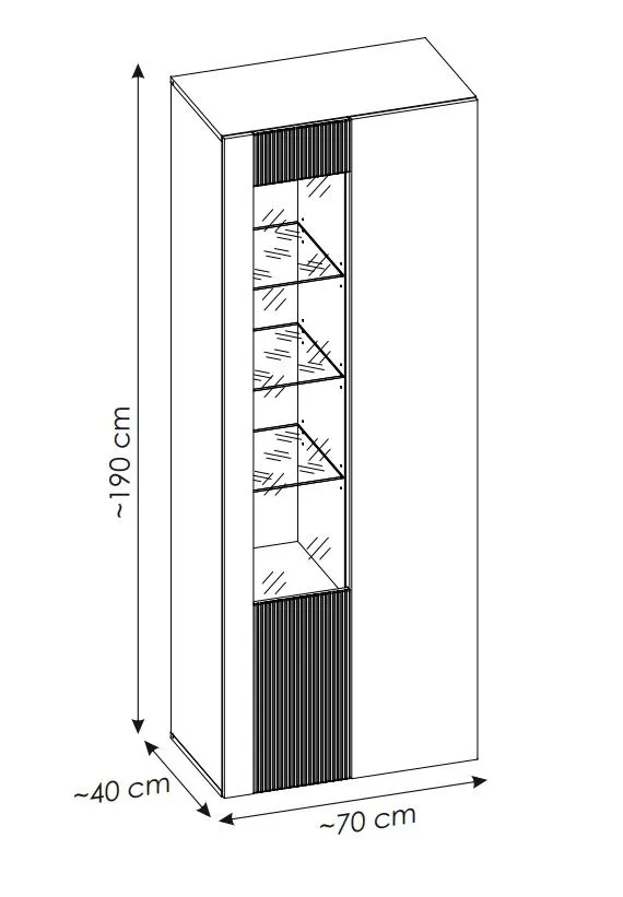 Meblościanka ARON LED dąb ribbeck/czarny mat nowoczesna I sklep meblowy MIRAT. styl RYFLOWANY kolekcja ARON