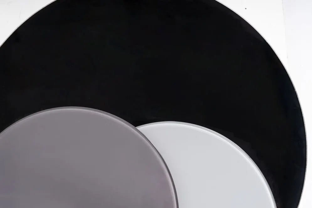 Ława ARTEMIDA szara/czarna zestaw trzech ław szklanych | MIRAT.