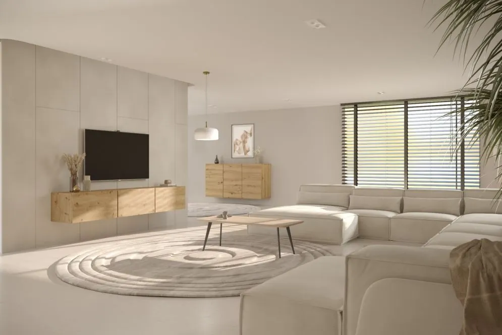 Komoda GABI 160cm dąb artisan wisząca bezuchwytowa I sklep meblowy MIRAT.  kolekcja GABI