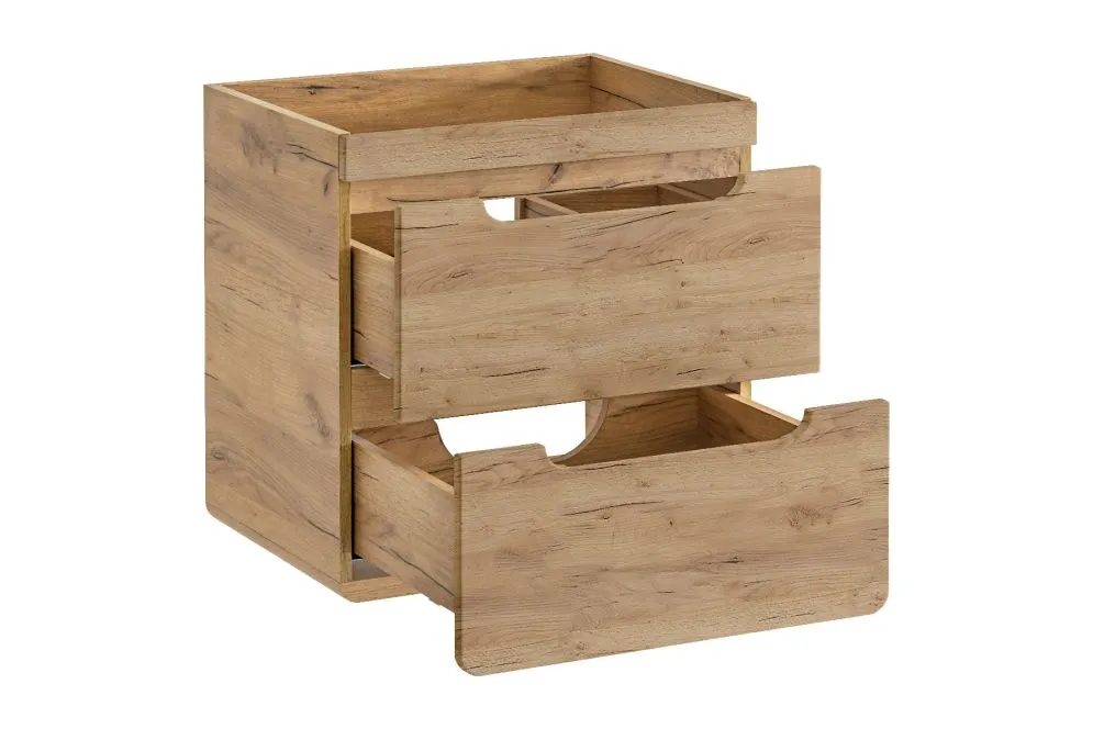 Szafka pod umywalkę wpuszczaną ARUBA CRAFT 820 60 cm dąb craft z szufladami I sklep meblowy MIRAT. styl SKANDYNAWSKI