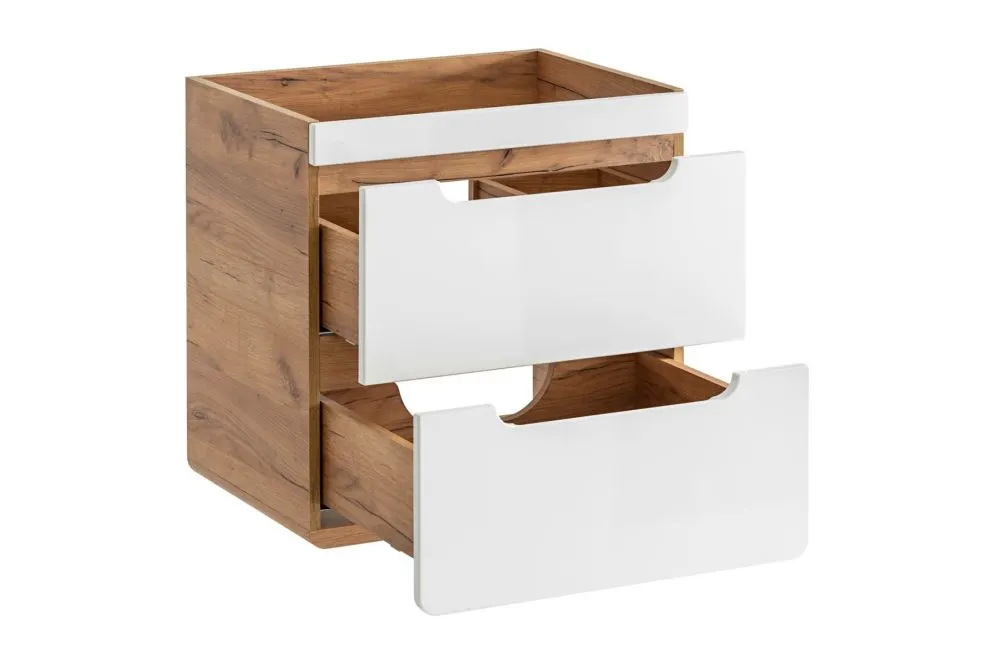 Szafka pod umywalkę ARUBA 40 cm biała/dąb z szufladami | MIRAT. w stylu  kolekcja ARUBA
