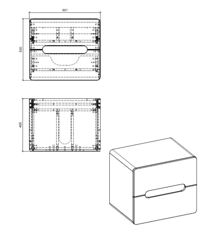 Szafka pod umywalkę nablatową ARUBA 60 cm biała/dąb | MIRAT. w stylu  kolekcja ARUBA