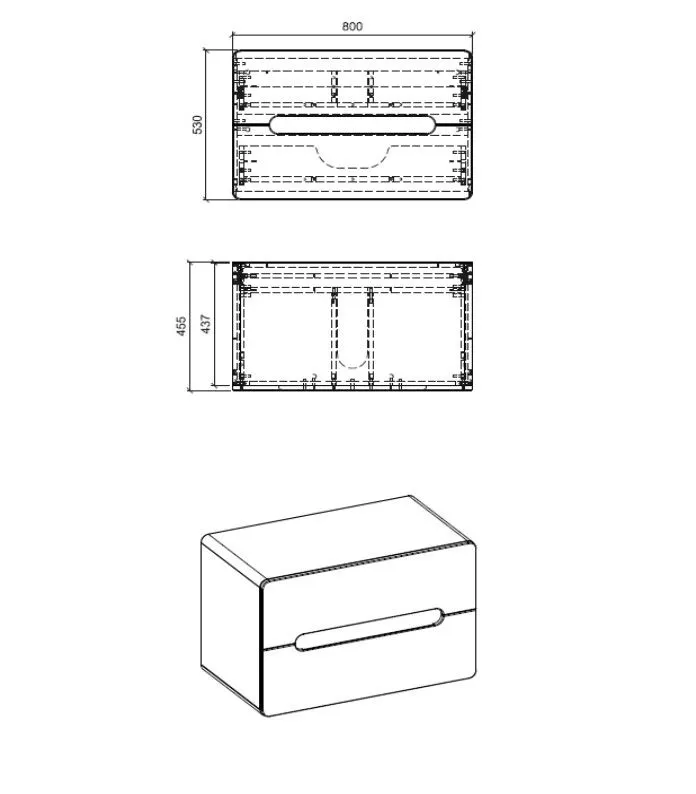 Szafka pod umywalkę nablatową ARUBA COSMOS 80 cm grafit/dąb | MIRAT. w stylu kolekcja ARUBA