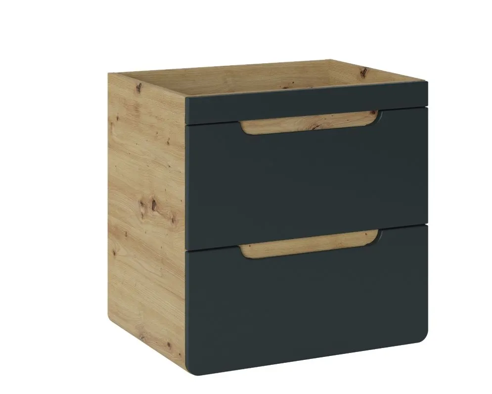 Szafka pod umywalkę ARUBA COSMOS 60 cm grafit/dąb wisząca | MIRAT. w stylu kolekcja ARUBA
