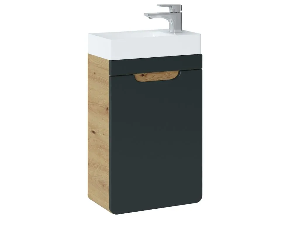 Szafka pod umywalkę ARUBA COSMOS 40 cm grafit/dąb mała | MIRAT. w stylu kolekcja ARUBA