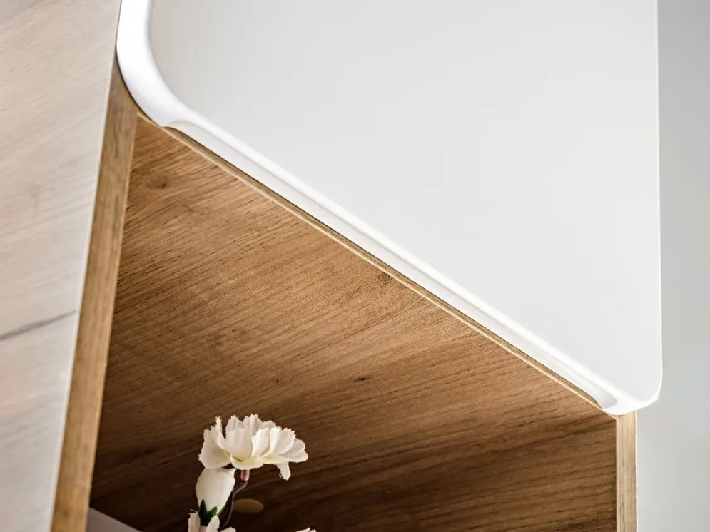 Szafka łazienkowa ARUBA 35 cm biała/dąb słupek | MIRAT. w stylu  kolekcja ARUBA