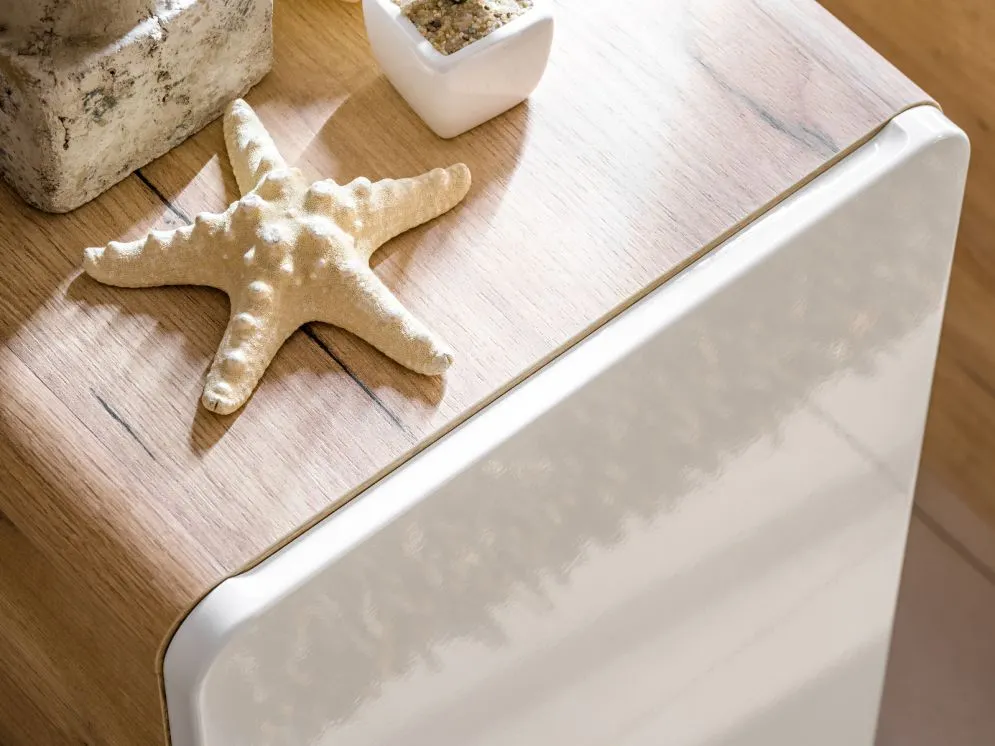 Szafka łazienkowa ARUBA 35 cm biała/dąb wisząca mała | MIRAT. w stylu  kolekcja ARUBA