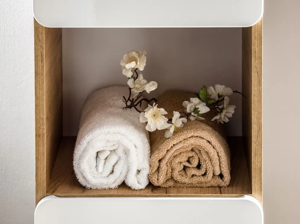 Szafka łazienkowa ARUBA 35 cm biała/dąb słupek | MIRAT. w stylu  kolekcja ARUBA