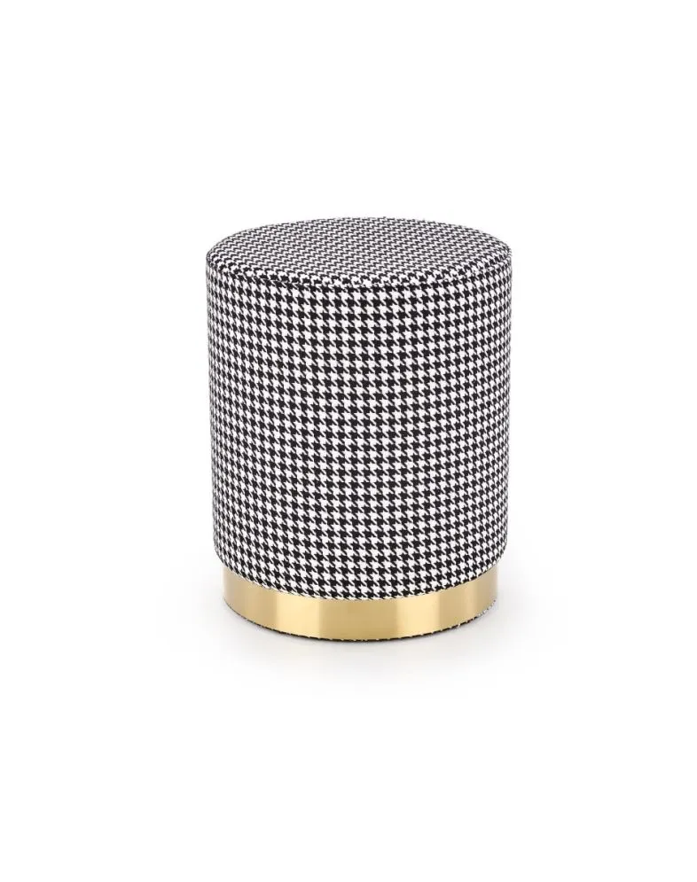 Pufa ARUNA czarna/biała/złota w stylu glamour | MIRAT. styl GLAMOUR