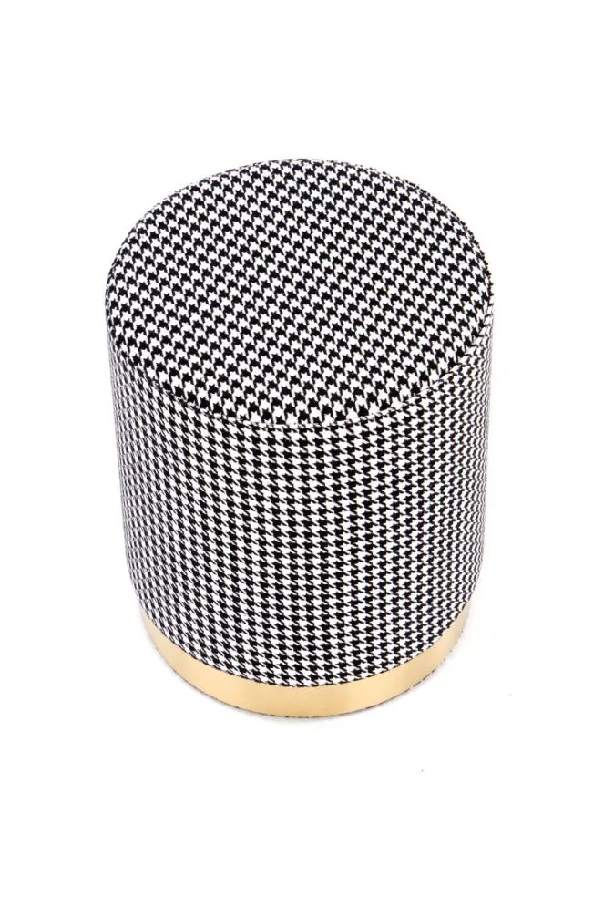 Pufa ARUNA czarna/biała/złota w stylu glamour | MIRAT. styl GLAMOUR