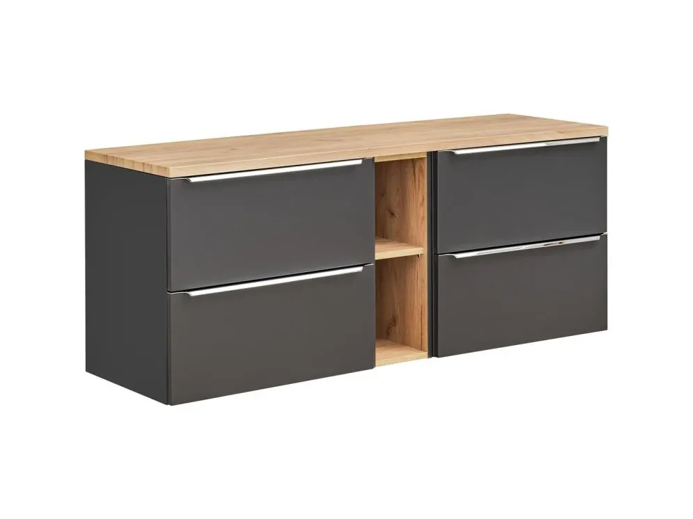 Nablatowa szafka pod umywalkę CAPRI 820 + CAPRI 820 + CAPRI 810 czarna mat | MIRAT. w stylu  kolekcja CAPRI