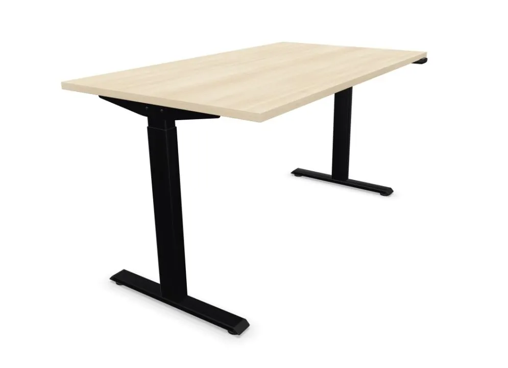 Nowoczesne biurko eCOMO 140x70cm akacjowe z regulacją wysokości I sklep meblowy MIRAT.