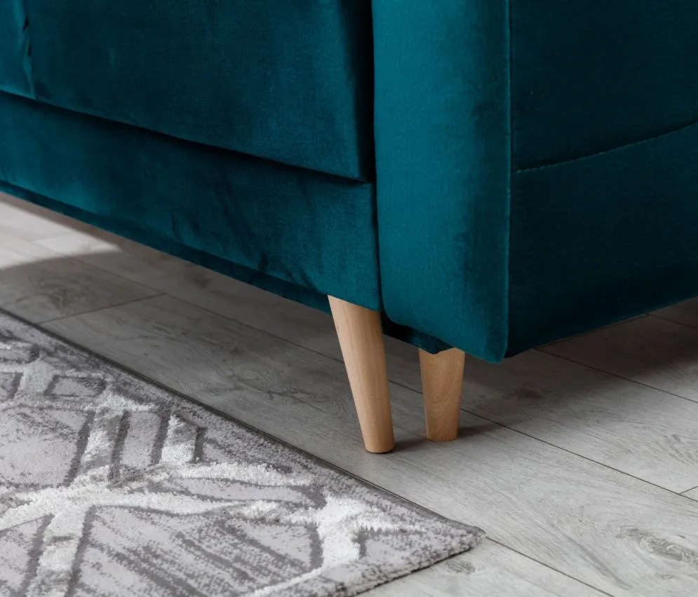Sofa rozkładana z funkcją spania ASGARD VELVET zielona w stylu skandynawskim | MIRAT. styl GLAMOUR, SKANDYNAWSKI