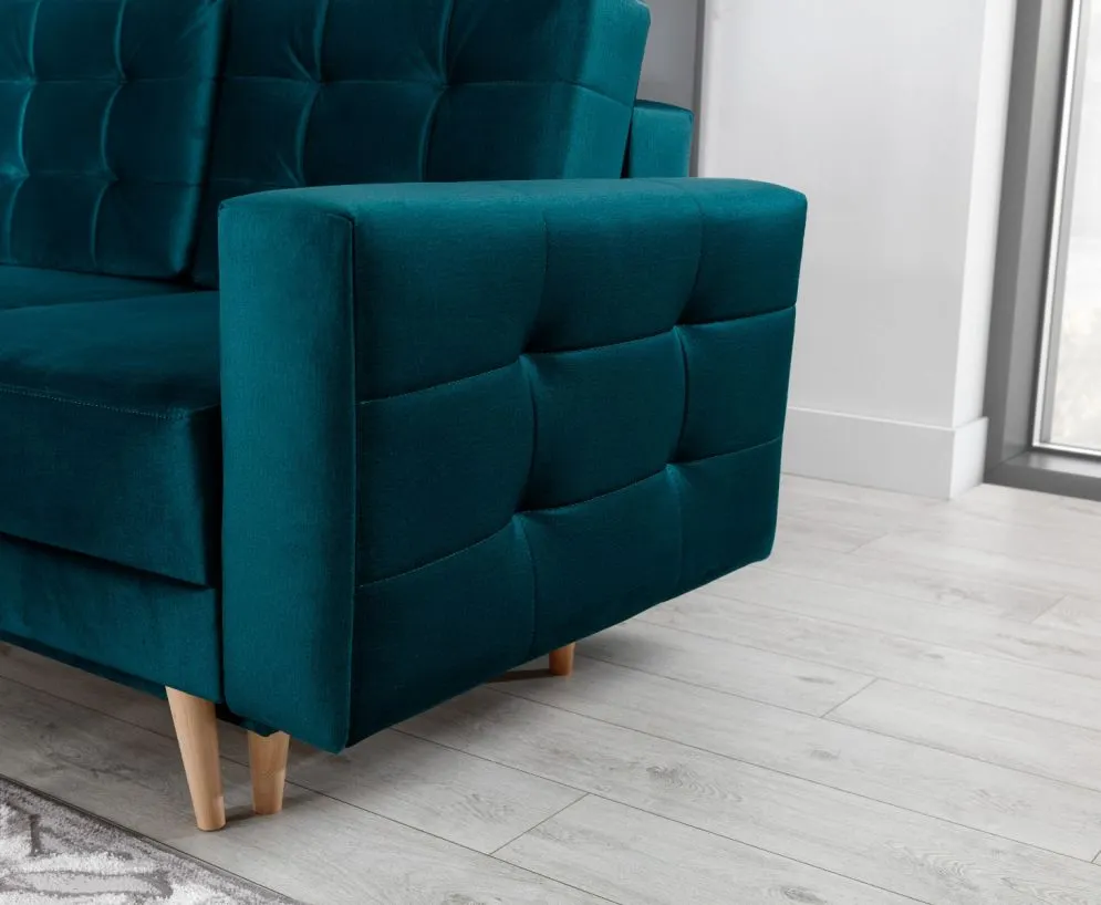 Sofa rozkładana z funkcją spania ASGARD VELVET zielona w stylu skandynawskim | MIRAT. styl GLAMOUR, SKANDYNAWSKI