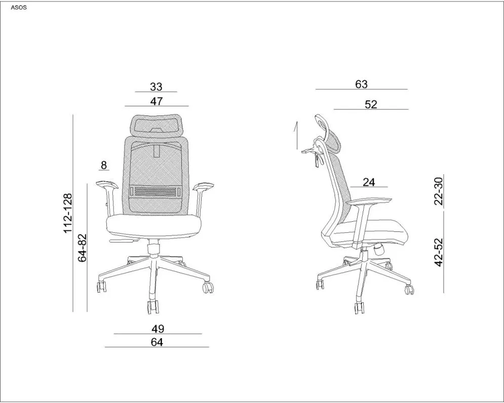 Fotel biurowy ASOS czarny z mechanizmem synchronicznym I sklep meblowy MIRAT.