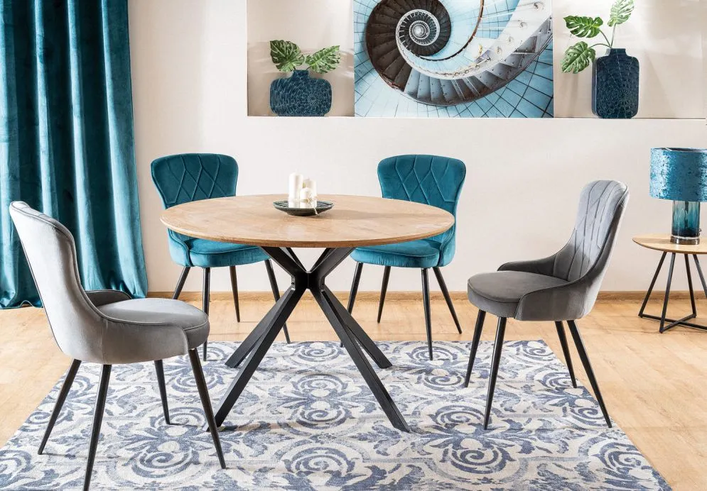 Krzesło LOTUS VELVET szare do jadalni w stylu glamour | MIRAT. styl GLAMOUR, LOFT