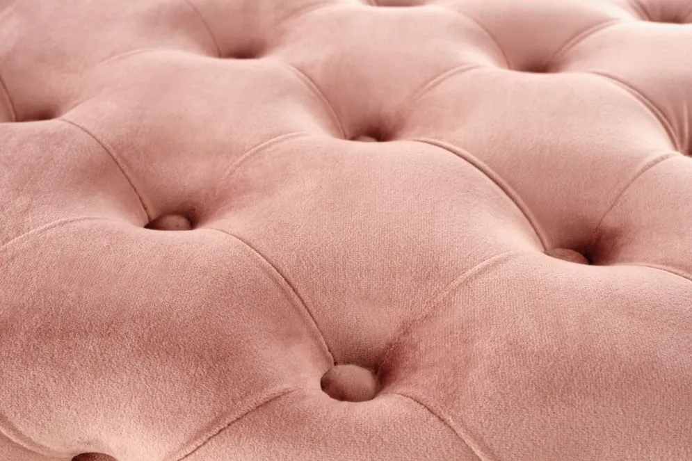 Ławka ATHENA VELVET różowa na złotych nogach | MIRAT. styl GLAMOUR