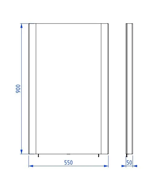 Lustro łazienkowe LED AURA 55x90 cm z regulowanym podświetleniem | MIRAT