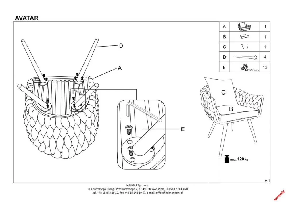 Fotel do salonu AVATAR szary do salonu | MIRAT. styl LOFT