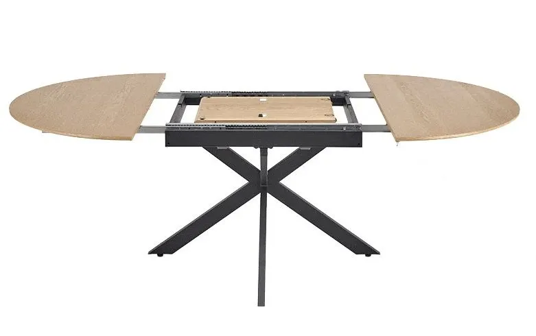 Okrągły stół rozkładany ACORD 120(200)x120 dąb naturalny/czarny I sklep meblowy MIRAT. styl LOFT