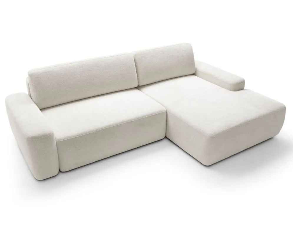 Narożnik z funkcją spania BELLA śmietankowy prawy/lewy I sklep meblowy MIRAT. styl SKANDYNAWSKI