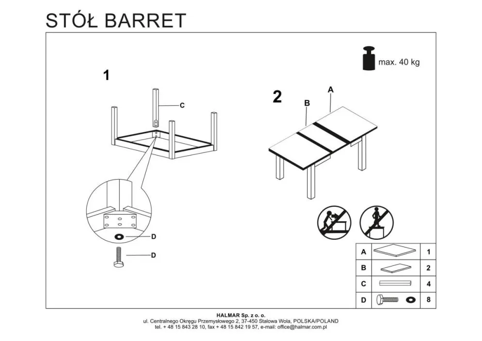 Stół BARRET 90(190)x80 biały rozkładany w stylu skandynawskim | MIRAT. w stylu SKANDYNAWSKI kolekcja