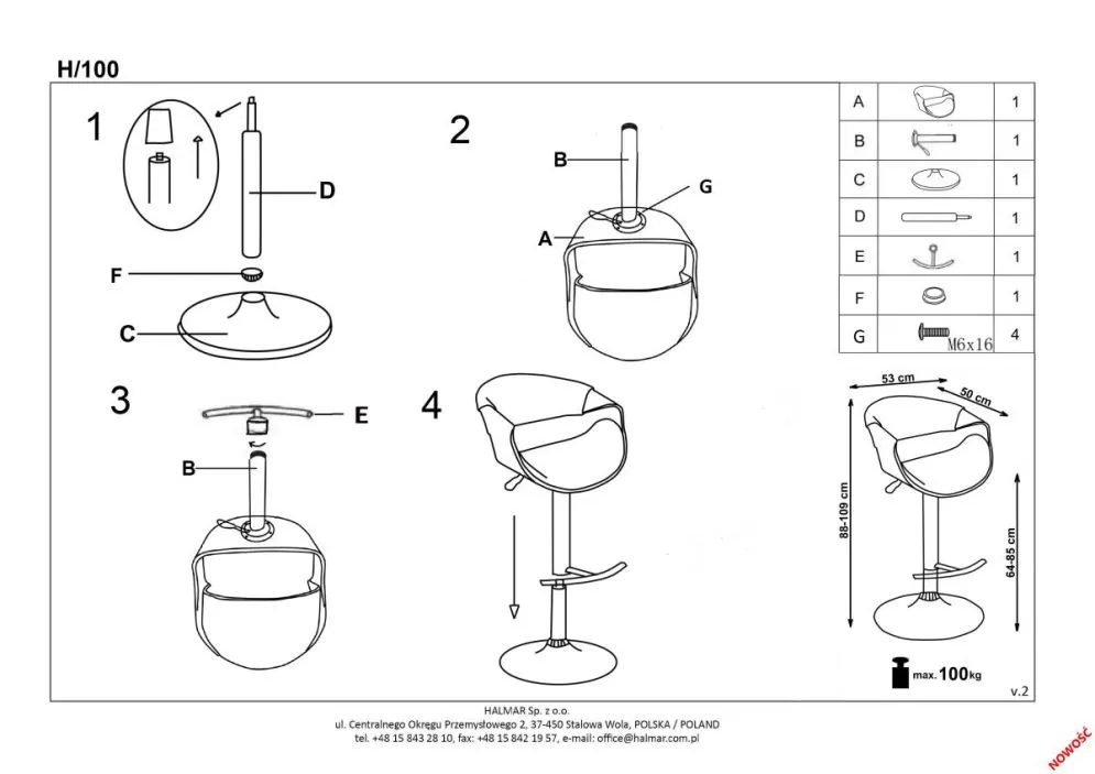 Hoker H-100 czarny tapicerowany ekoskórą z elementami drewna | MIRAT. styl LOFT