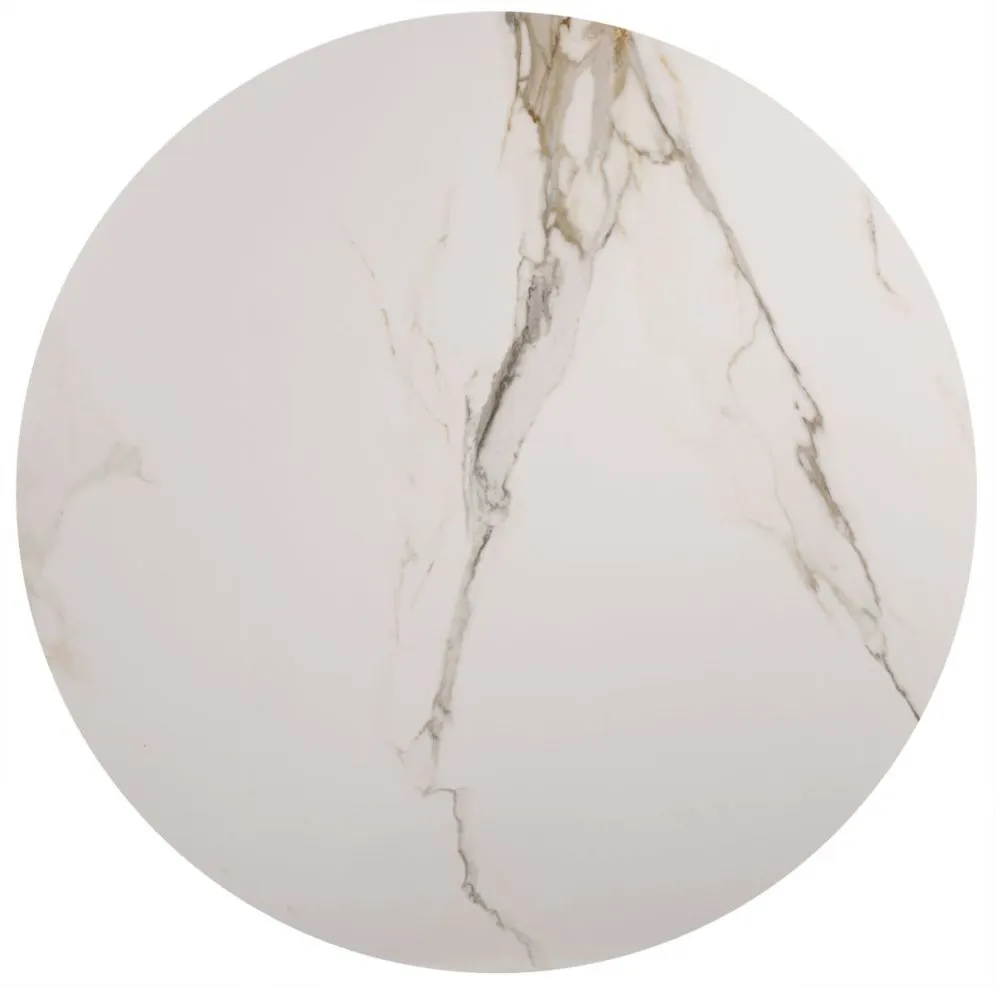 Stół okrągły AZALIA CERAMIC 90x90 biały marmur/złoty w stylu glamour I sklep meblowy MIRAT. styl GLAMOUR