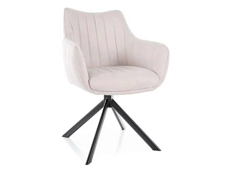 Fotelowe krzesło obrotowe AZALIA Brego jasnobeżowe do salonu | MIRAT styl LOFT