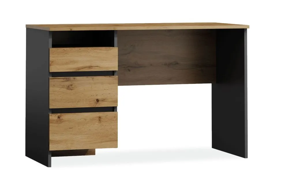 Biurko młodzieżowe B-005 dąb wotan/antracyt w stylu loft | MIRAT. styl LOFT