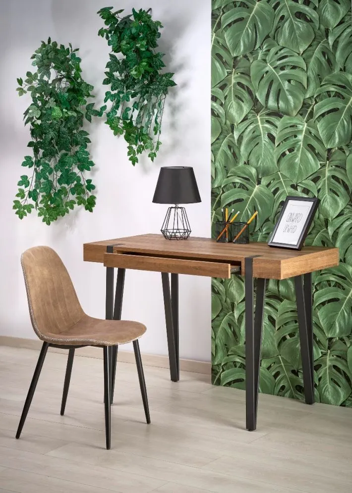 Biurko B-39 orzech miodowy/czarne komputerowe | MIRAT. w stylu LOFT kolekcja