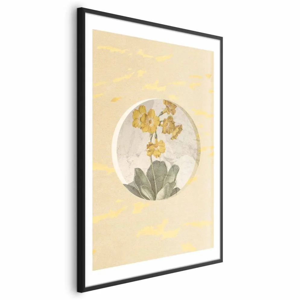 Plakat Kwiat w kole 29,7x42 cm z ramą czarną z marginesem | MIRAT.