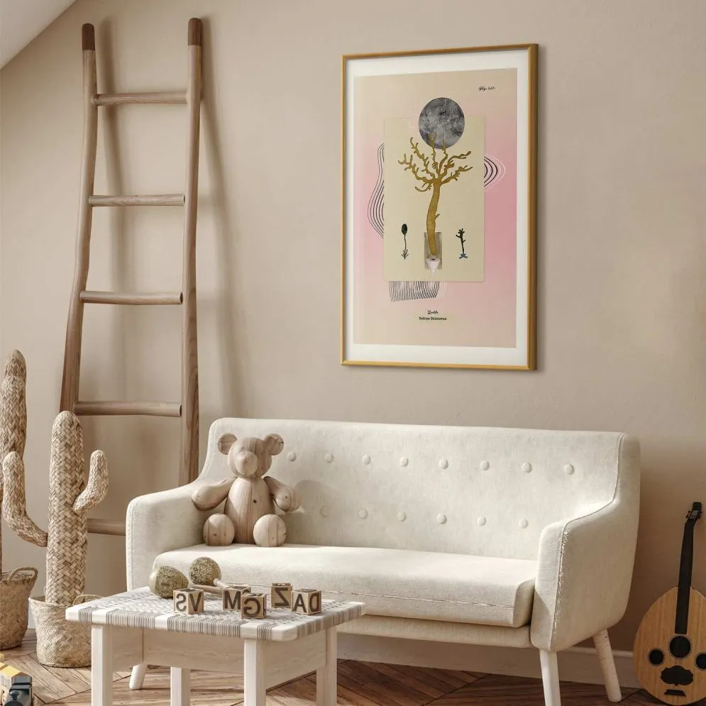 Plakat Niezwykła roślina 60x90 cm z ramą złotą z marginesem | MIRAT.