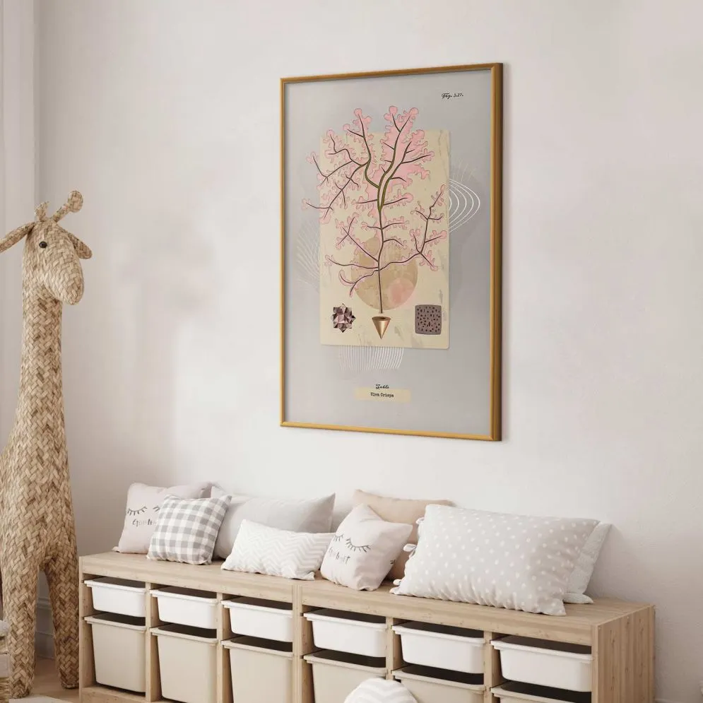 Plakat Tajemnicze drzewko 40x60 cm z ramą złotą bez marginesu | MIRAT.