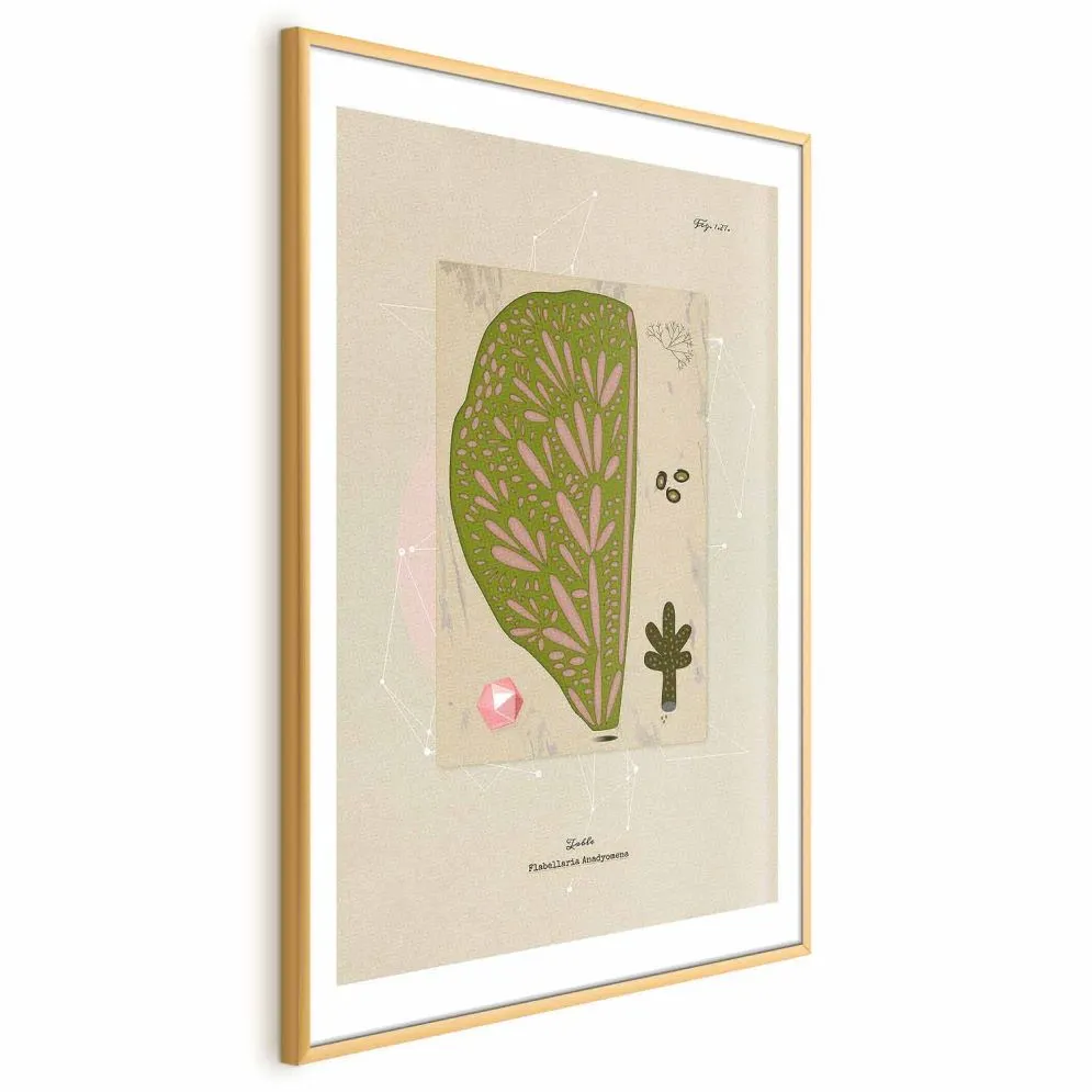 Plakat abstrakcyjne drzewo 60 x 90 cm z ramą złotą | MIRAT.  kolekcja b-A-0396-ao-a