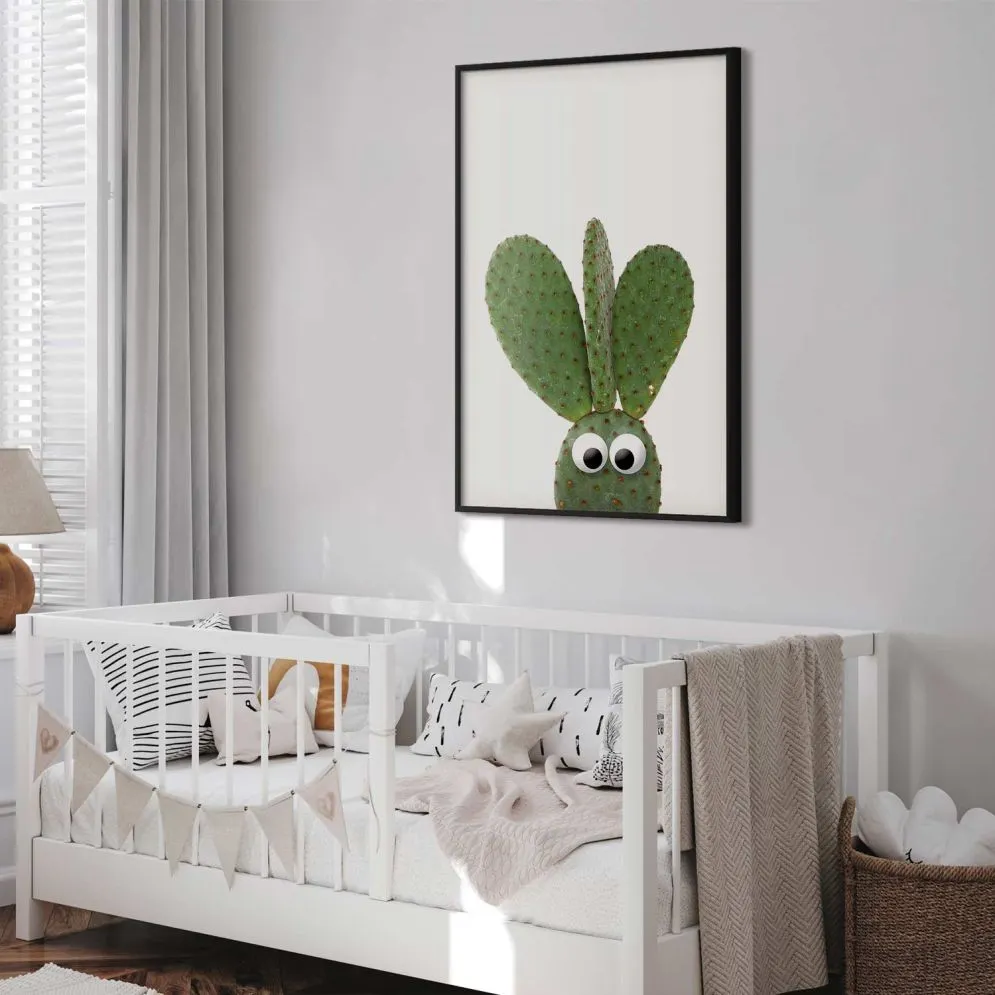 Plakat Uszaty kaktus 40x60 cm z ramą czarną bez marginesu | MIRAT.