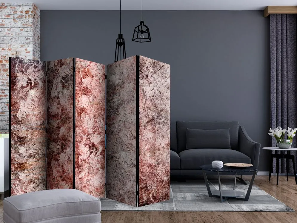 Parawan jednostronny Kwiaty 225x172 cm 5-częściowy wielokolorowy | MIRAT.