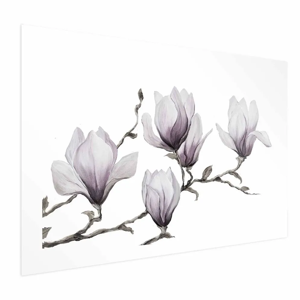 Plakat Malowane magnolie 90x60 cm bez ramy z marginesem | MIRAT.
