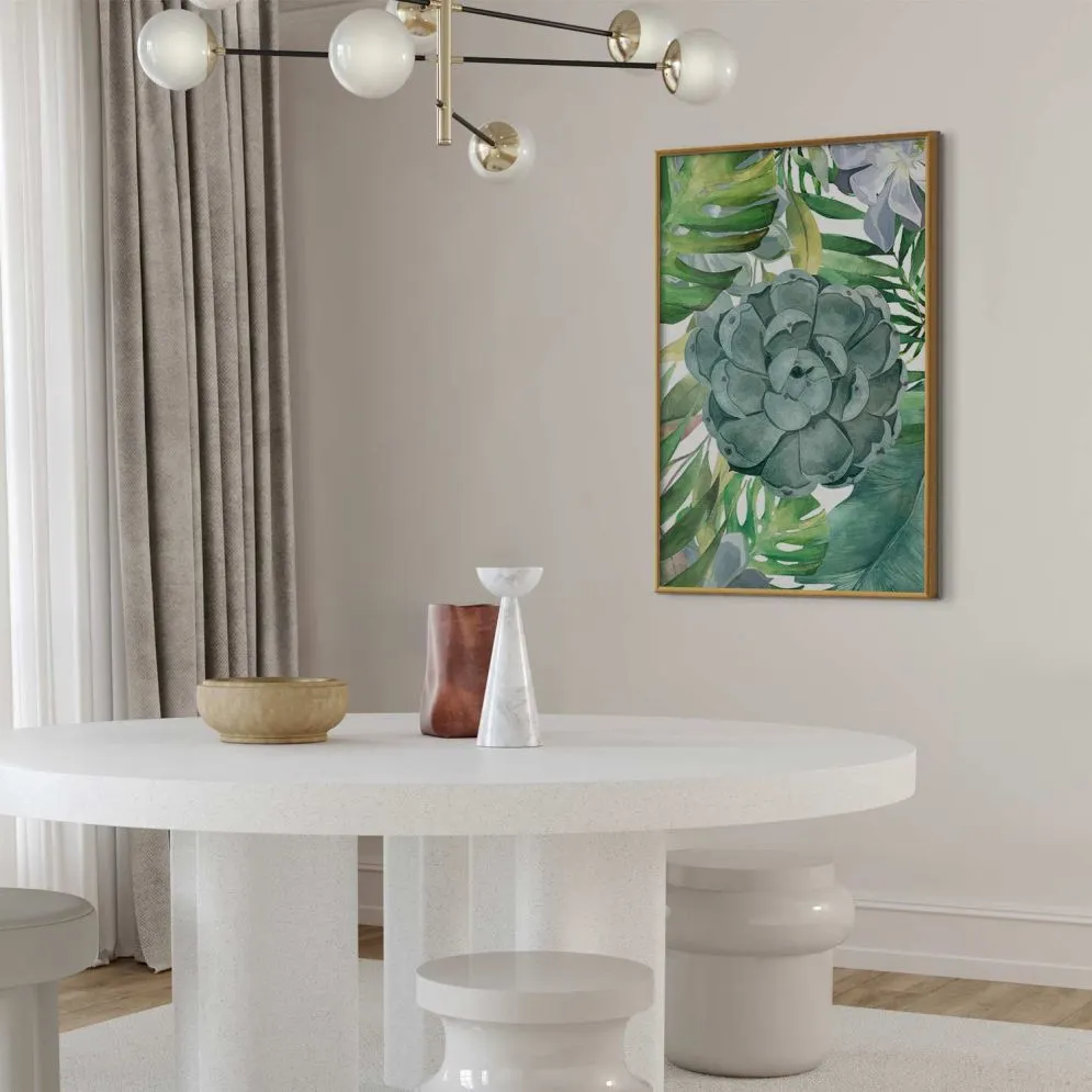 Plakat Tropikalna flora 60x90 cm z ramą złotą bez marginesu | MIRAT.