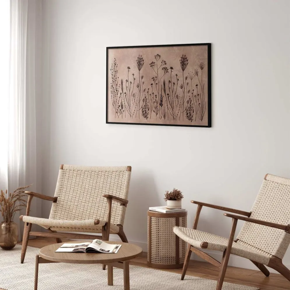 Plakat Polne kwiaty 90x60 cm z ramą czarną bez marginesu | MIRAT.