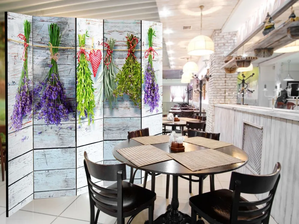 Parawan akustyczny Kwiaty 225x172 cm 5-częściowy wielokolorowy | MIRAT.