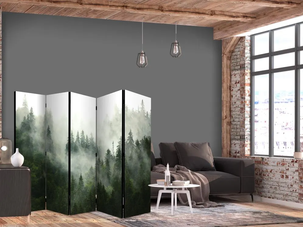 Parawan jednostronny Pejzaże 225x172 cm 5-częściowy zielony | MIRAT.