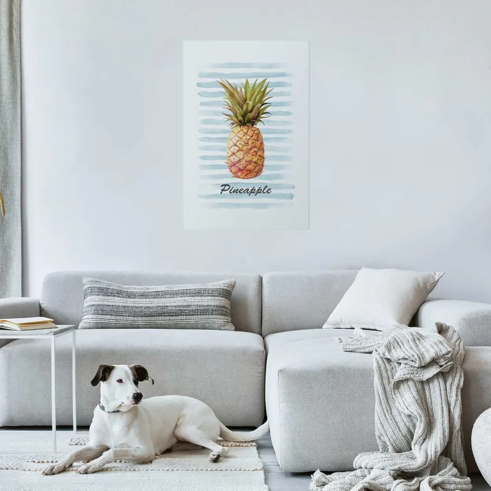 Plakat Ananas i paski 60x90cm bez ramy z marginesem | MIRAT.  kolekcja b-B-0348-ao-a