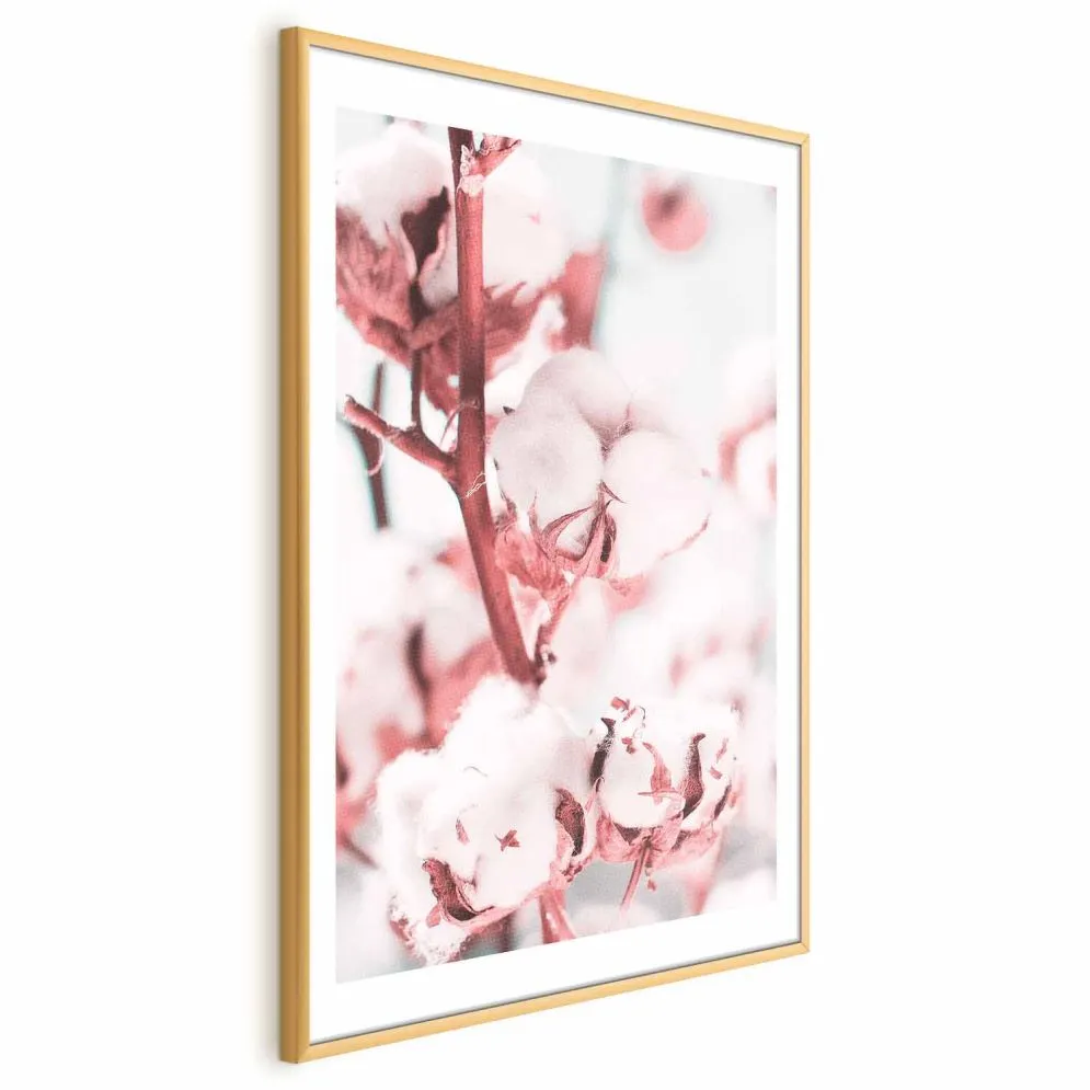 Plakat Bawełna 60x90 cm z ramą złotą z marginesem | MIRAT.