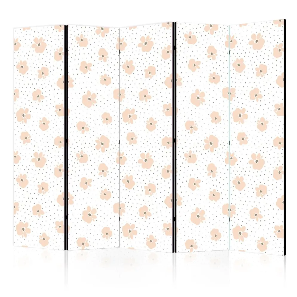 Parawan jednostronny Dla dzieci 225x172 cm 5-częściowy biały | MIRAT.