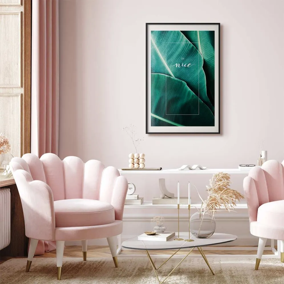 Plakat Be nice 29,7x42 cm z ramą czarną z marginesem | MIRAT.