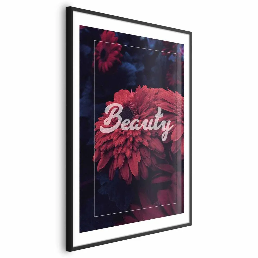 Plakat Beauty 29,7x42 cm z ramą czarną z marginesem | MIRAT.