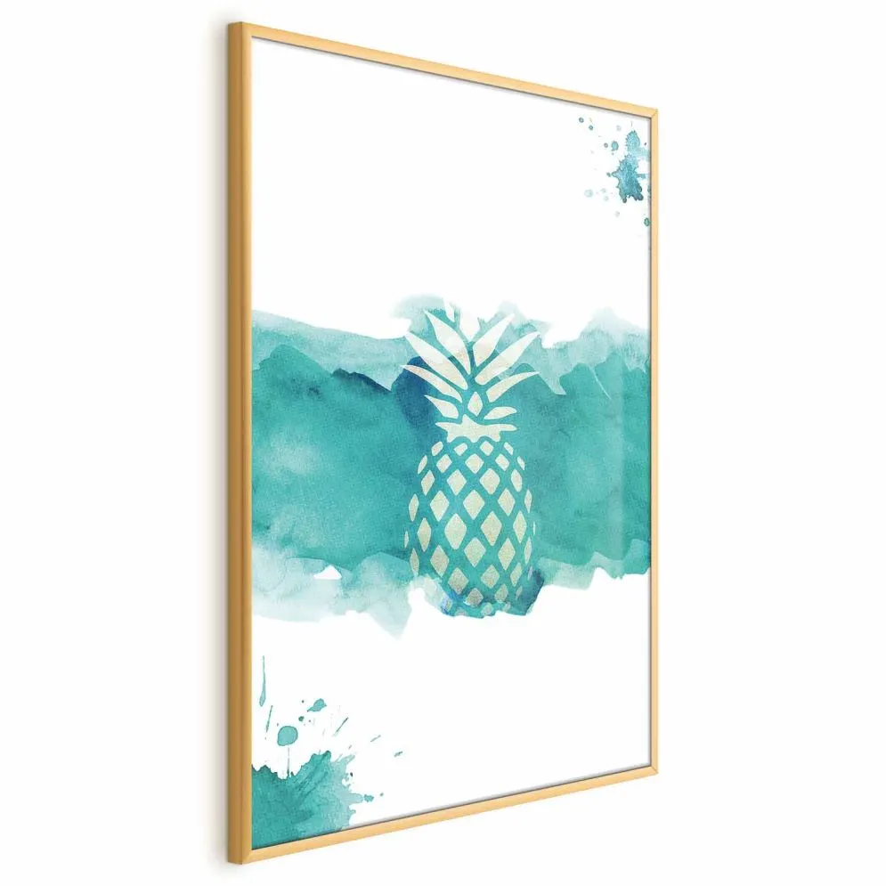Plakat Ananas 29,7x42cm z ramą złotą bez marginesu | MIRAT.  kolekcja b-C-0288-ao-a