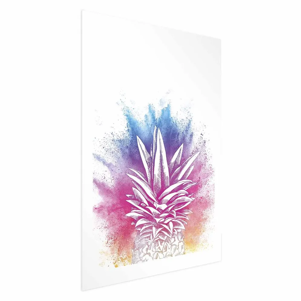Plakat Kolorowy ananas 29,7x42 cm bez ramy z marginesem | MIRAT.